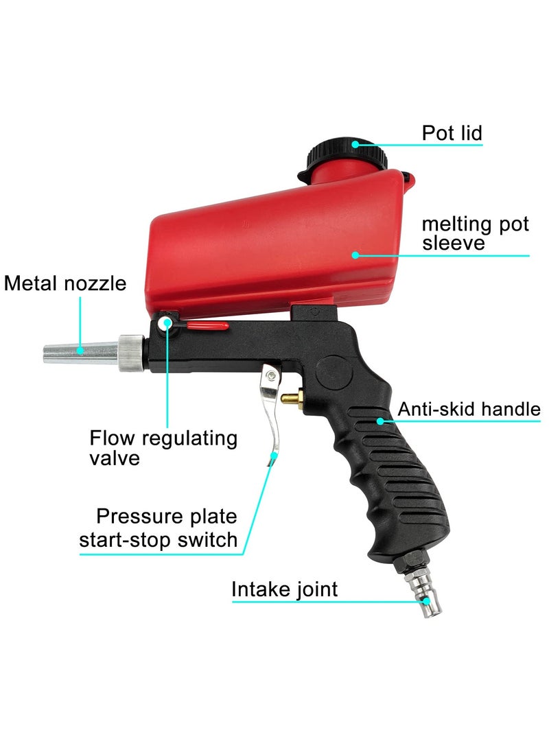 SYOSI - SYOSI Sand Blaster, Professional Anti-Rust Blasting Machine 90psi Pneumatic Sand Blasting Kit Handheld Gravity Sandblaster Adjustable Flow Rate for Spraying Remove Paint Stains Rust Spot - Image 1