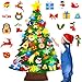 Camlinbo 37 Ft Felt Christmas Tree for Toddlers Stocking Stuffers for Kids with Colorful Lights 34 Ornaments Xmas Gifts for Grandkids Boys Girls New Year Supplies Wall Hanging Christmas Party Decorations - Image 3