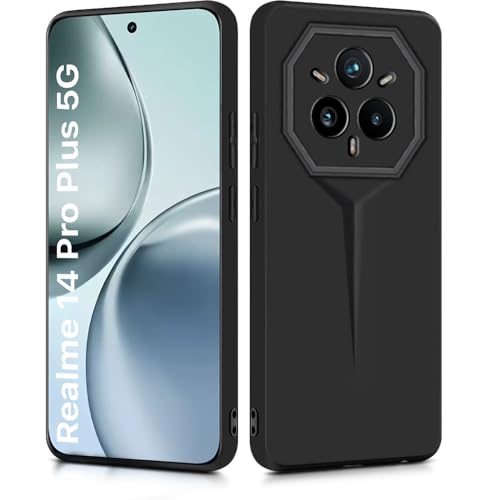 WOW IMAGINE Slim Back Cover for Realme 14 Pro Plus 5G | Blade Series Ultra Thin Case with Lightweight Design | Camera Protection | Soft Matte Silicone Flexible Mobile Case - Black - Image 2
