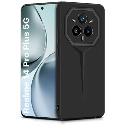 WOW IMAGINE Slim Back Cover for Realme 14 Pro Plus 5G | Blade Series Ultra Thin Case with Lightweight Design | Camera Protection | Soft Matte Silicone Flexible Mobile Case - Black - Image 1