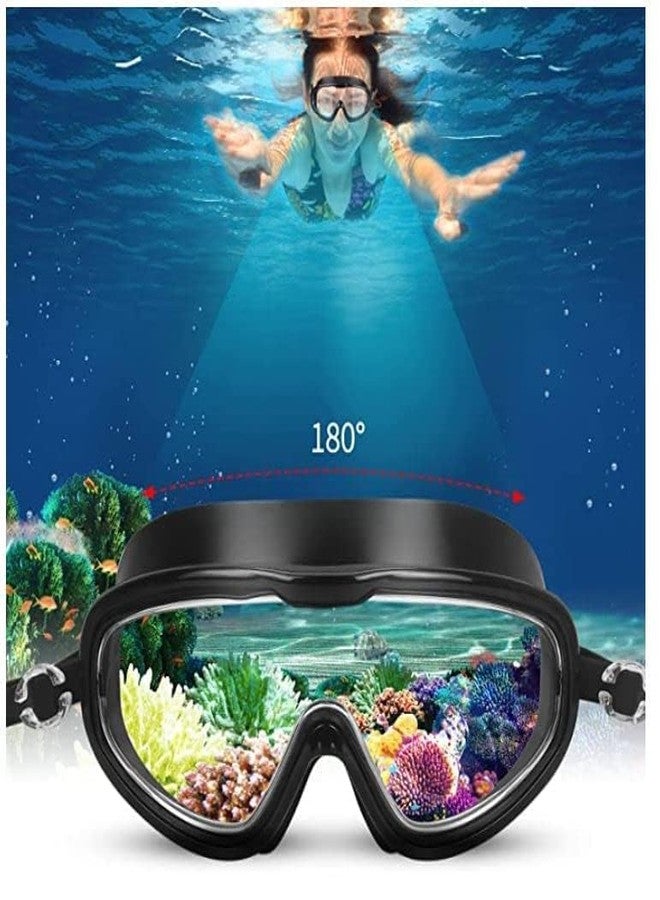 Roslen Swimming Goggles Waterproof Anti-fog Big Adjustable Strap Comfort fit with,Ear Plug Frame Swimming Goggles, Large Frame Wide View Pool Goggles, Silicone Anti-Fog, UV Protection for Adults - Image 2