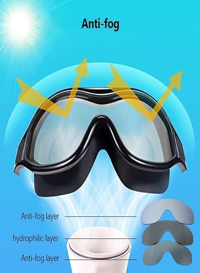 Roslen Swimming Goggles Waterproof Anti-fog Big Adjustable Strap Comfort fit with,Ear Plug Frame Swimming Goggles, Large Frame Wide View Pool Goggles, Silicone Anti-Fog, UV Protection for Adults - Image 5