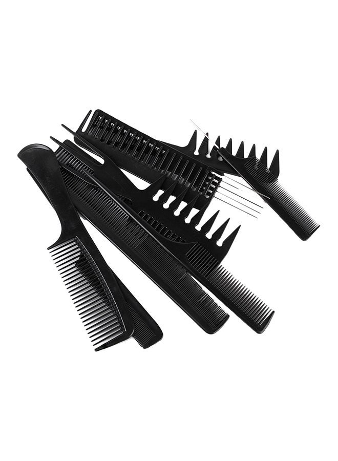 10-Piece Professional Salon Hair Comb Set Black - Image 3