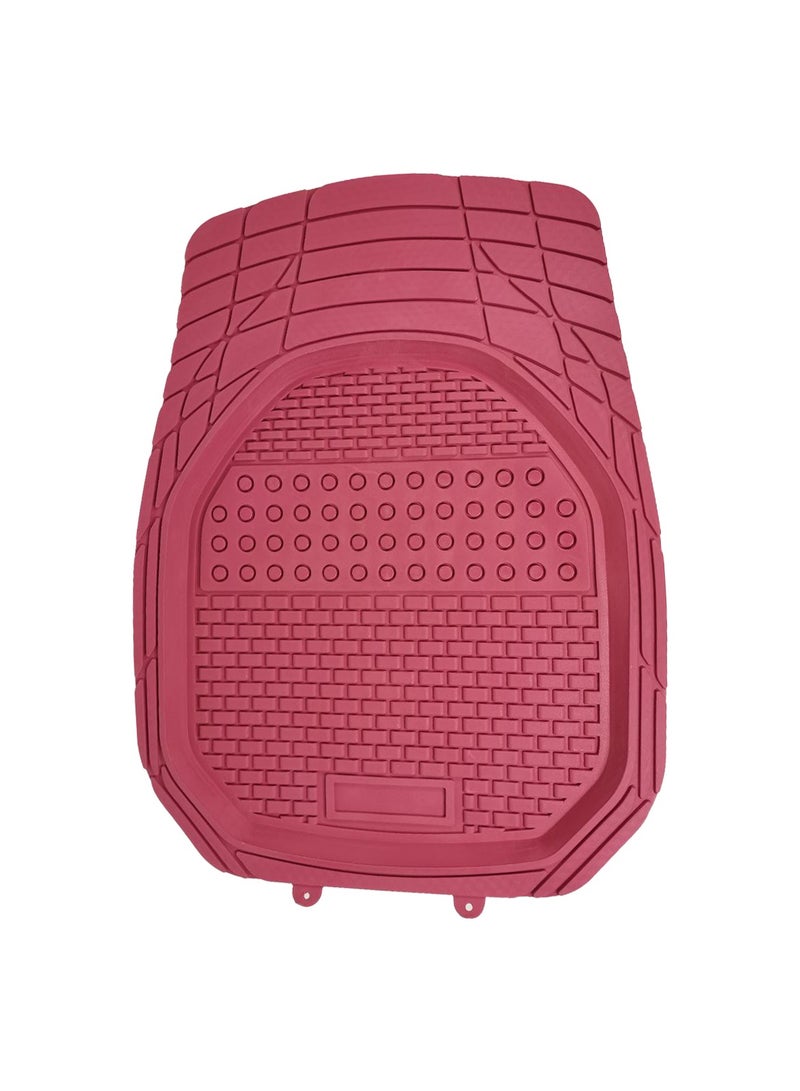 3XR Non skip Mat Universal Car Floor Mat Set High Quality PVC Material Floor Mat For All Seasons 5 Pcs Pink - Image 4