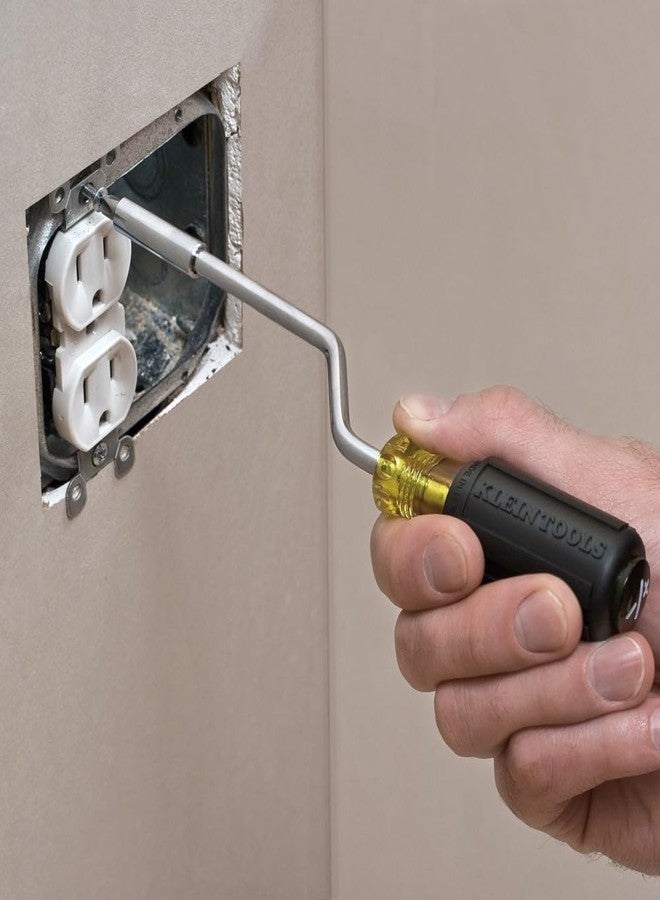 KLEIN TOOLS 67100 Multi-Screwdriver Set, 2-in-1 Interchangeable Rapi-Driv Screwdriver with Phillips and Slotted Bits - Image 3