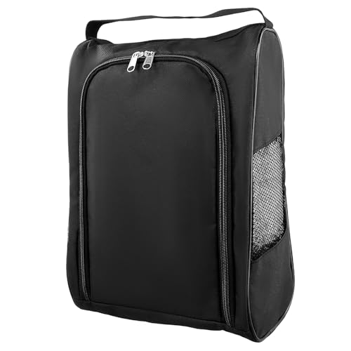 QWORK Golf Shoe Bag 2 Pack Outdoor Zippered Shoe Carrier with Mesh Holes Compatible with Various Shoe Sizes Sport Shoes Bag Travel Shoe Bags - Image 3