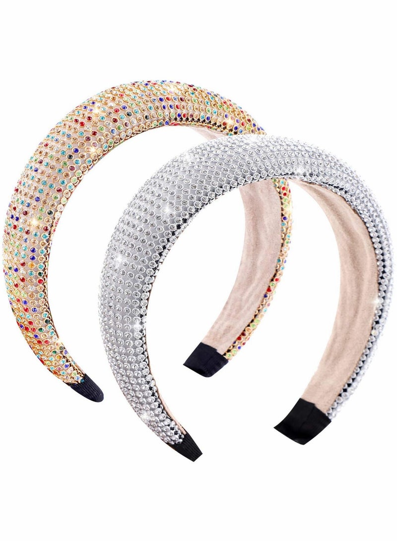 2 Pcs Rhinestone Headbands Glitter Headbands - Image 1