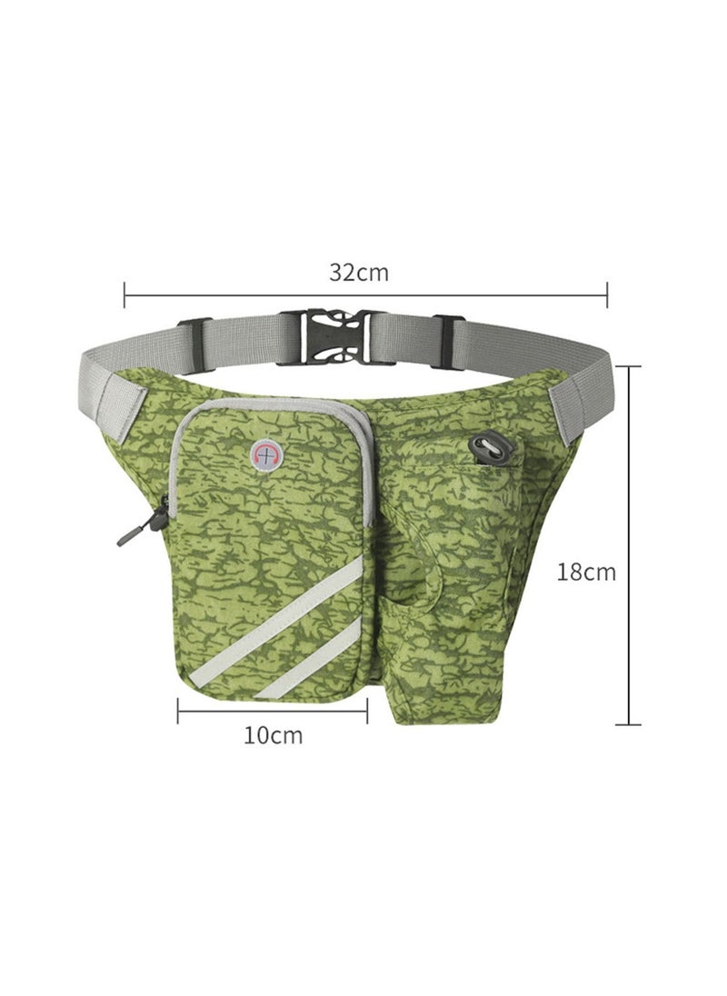 Generic - Waist Pack Running Belt with Water Bottles Hydration Mini Belt Bag with Adjustable Strap Crossbody Bag Large Pouch and Adjustable Strap for Outdoor Running Hiking Walking Travel Green - Image 1