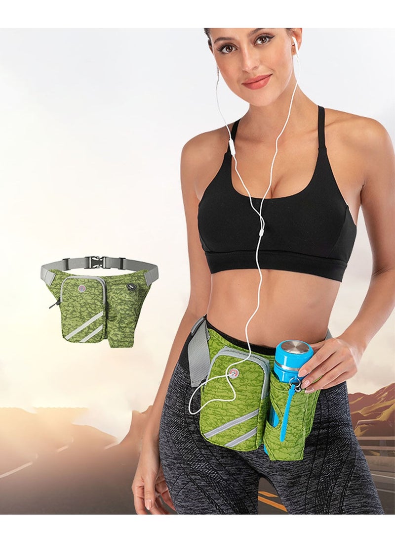 Generic - Waist Pack Running Belt with Water Bottles Hydration Mini Belt Bag with Adjustable Strap Crossbody Bag Large Pouch and Adjustable Strap for Outdoor Running Hiking Walking Travel Green - Image 1