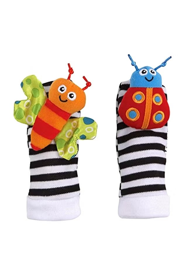 QiaoKai Top-Quality Material 4-Piece Infant Socks And Wrist Rattles Toy Set For Kids - Image 3