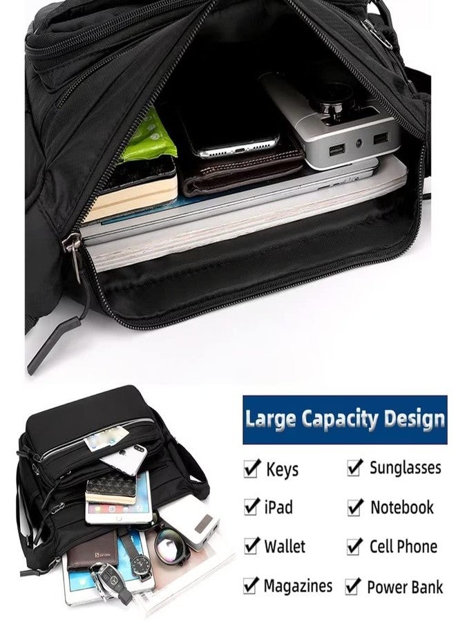 Mudono Messenger Bag for Men Nylon Waterproof Shoulder Bag Large Multi-pocket Crossbody Bag Daily Travel Work Bag Lightweight Satchel - Image 5