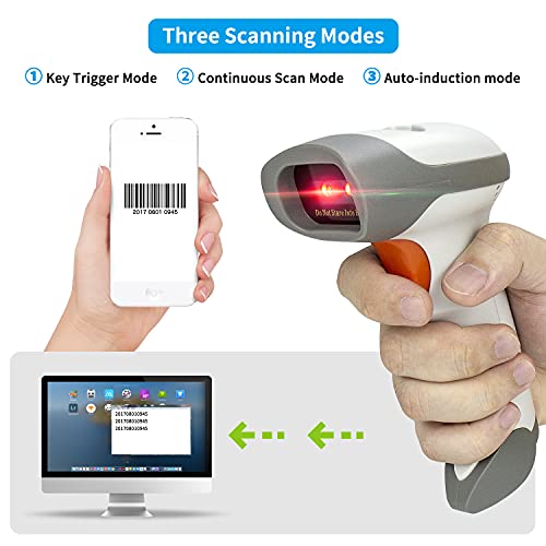 NetumScan Bluetooth 2D Barcode Scanner, 3 in 1 Automatic Wireless QR Barcode Reader USB Image Code Scanner for Store, Warehouse POS, Computer, Tablet, iPad, iPhone, Android - Image 3