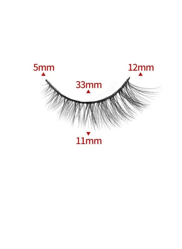 رموش صناعية 100٪ رموش صناعية مصنوعة يدويًا رموش صناعية طبيعية المظهر رموش صناعية خفيفة الوزن مع شريط أسود ناعم 7 أزواج - Image 2