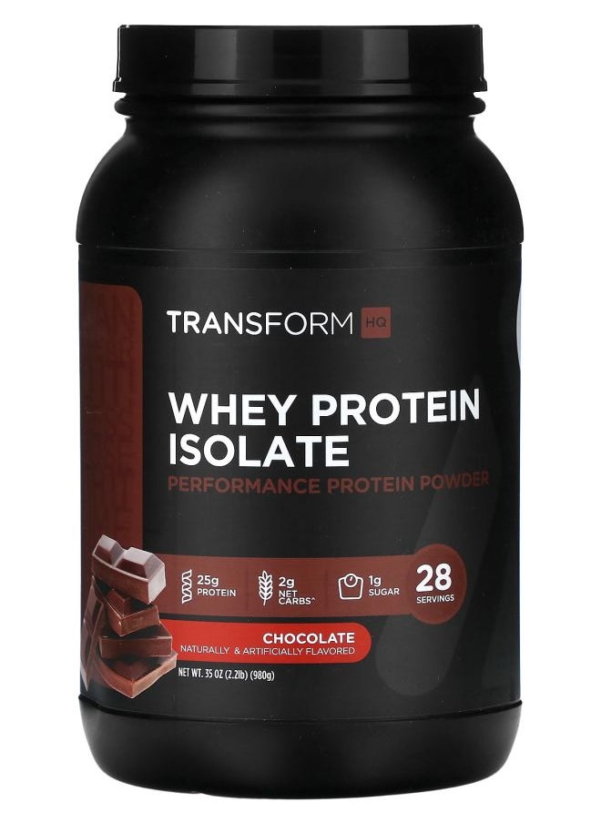 TransformHQ Whey Protein Isolate Chocolate 35 oz (980 g) 
