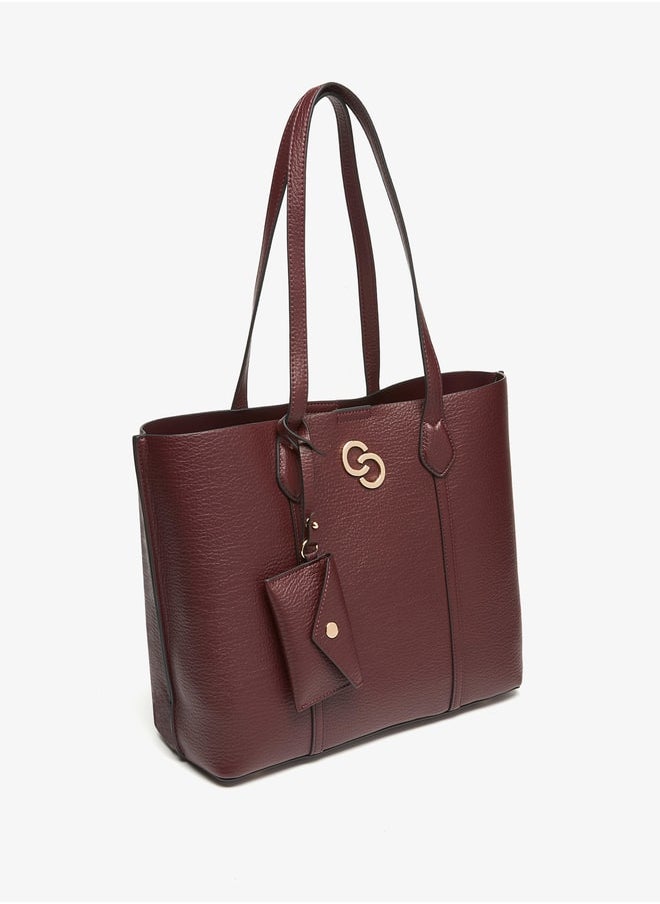 Celeste - Logo Accent Tote Bag with Button Closure and Coin Pouch - Image 1