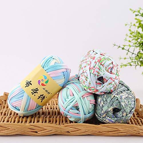 iSuperb 1 Pack Knitting Yarn Colorful Cloth T-Shirt Yarn Fabric Crochet Cloth for DIY Knitted Art Basket Bag - 100g - Image 4