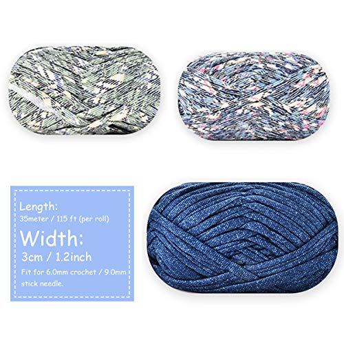 iSuperb 1 Pack Knitting Yarn Colorful Cloth T-Shirt Yarn Fabric Crochet Cloth for DIY Knitted Art Basket Bag - 100g - Image 5
