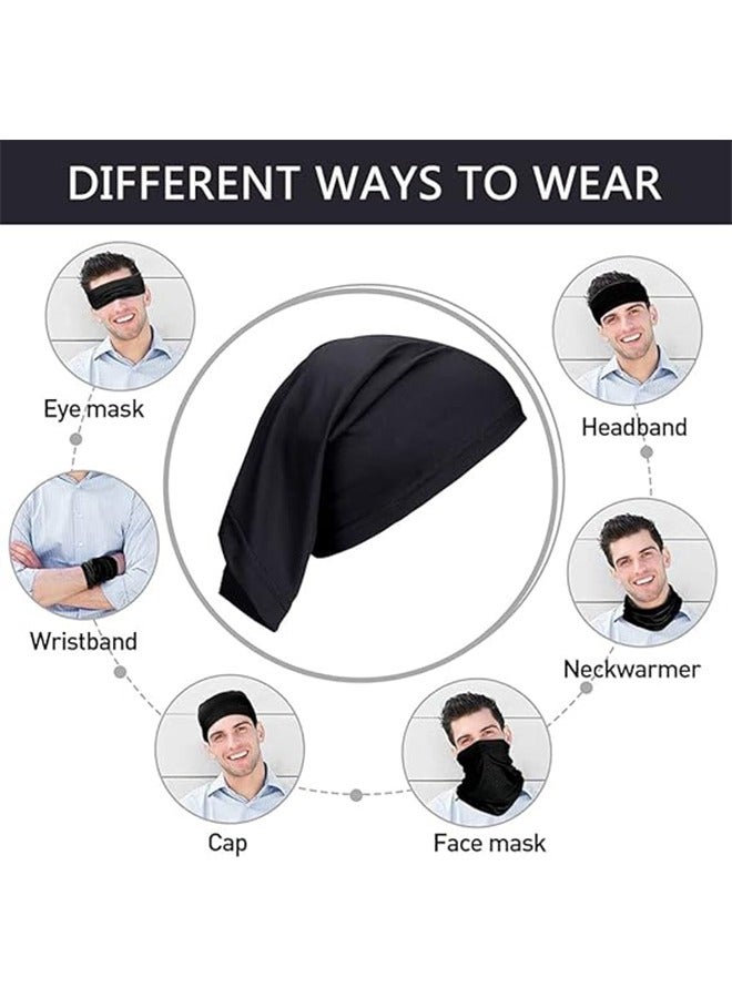 2PCS Hijab Undercap Scarf, 100% Cotton Inner Hijab Cap, Muslim Under Scarf Hijab Cap, Stretch Under Scarf Hijab Cap for Islamic（Black White） - Image 4