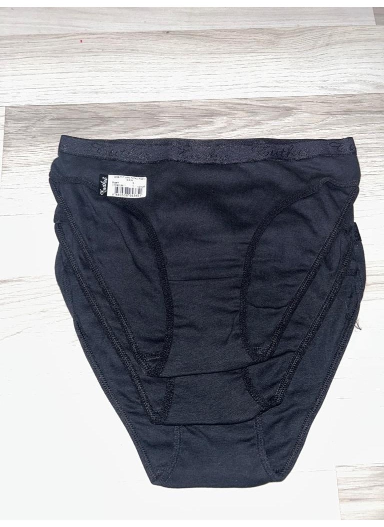 Tutku Passion 3 Pack Black-Grey Passion Soft Women's Slip Panties  - Image 3