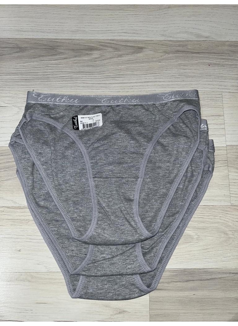 Tutku Passion 3 Pack Black-Grey Passion Soft Women's Slip Panties  - Image 2