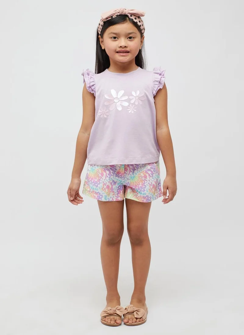 One Friday One Friday Girls Lilac Flower Top