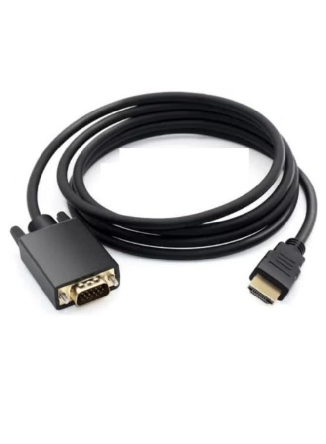 Terabyte HDTV To VGA D-SUB Male Video Adapter Cable Lead For HDTV PC Computer Monitor Black - Image 1