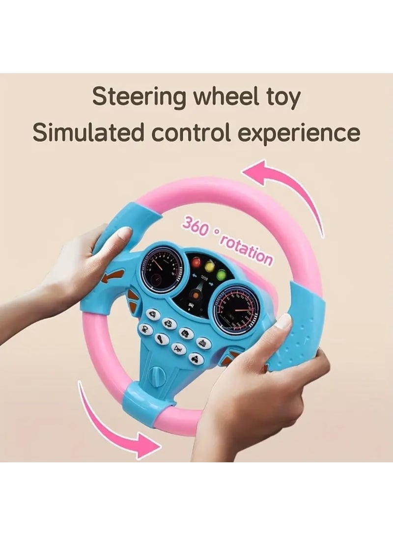 An interactive electric steering wheel toy with light and sound, designed as an educational pilot assistant for children to develop driving skills. - Image 2