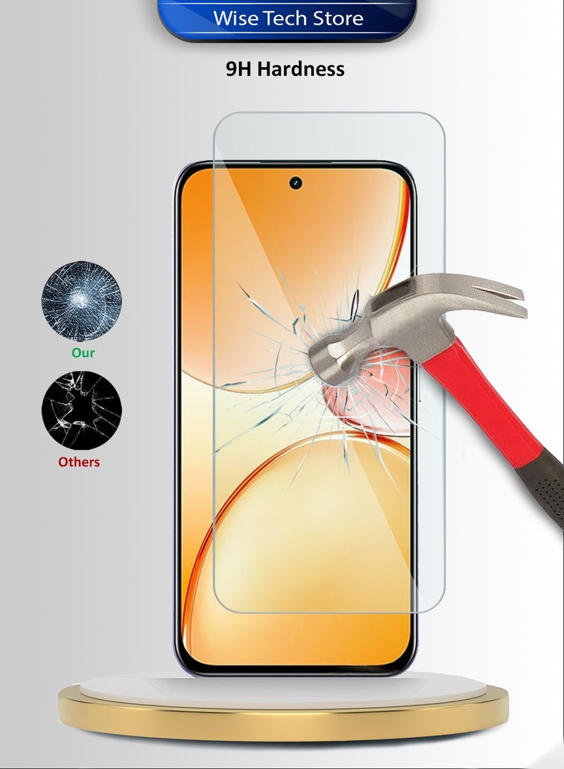 دبليو تيك واقٍ شاشة زجاجي مقسّى 9H 2.5D بحواف منحنية لسلسلة WTech المميزة لهاتف Realme C85 Pro 4G 2025 (MSG9CN) - شفاف - Image 3