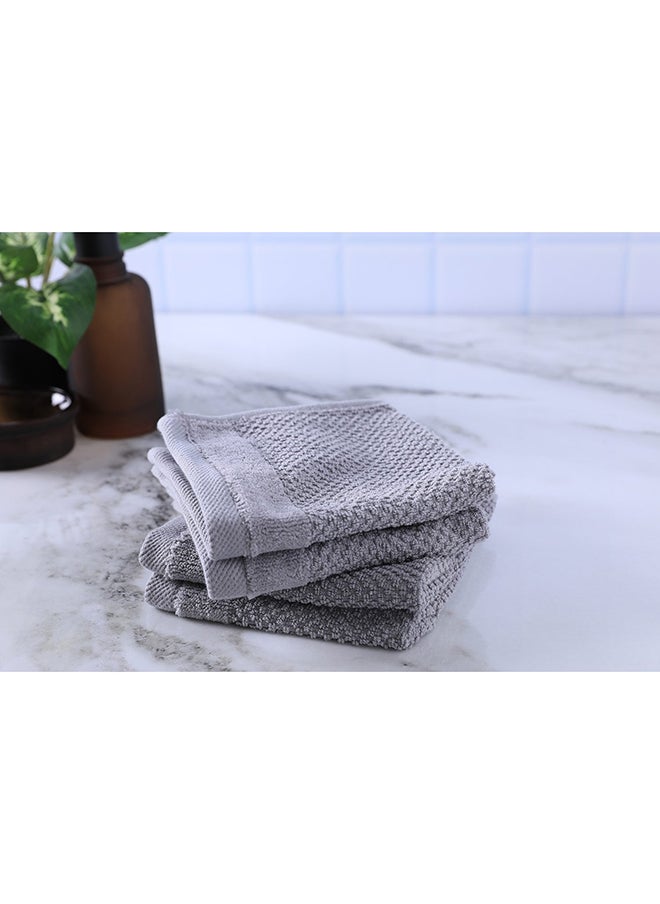 Pan Home - Retreat S/4 Fingertip Towel Grey 30x30cm - Image 1
