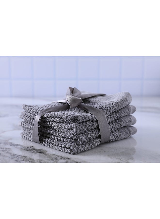 Pan Home - Retreat S/4 Fingertip Towel Grey 30x30cm - Image 1