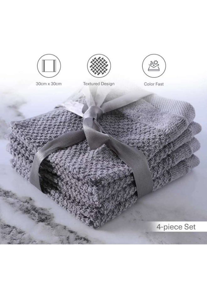 Pan Home Retreat 4pcs Fingertip Towel 30x30cm - Grey - Image 5