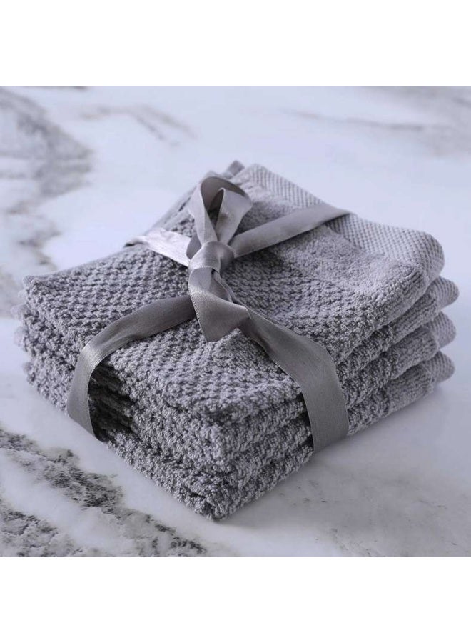 Pan Home Retreat 4pcs Fingertip Towel 30x30cm - Grey - Image 2