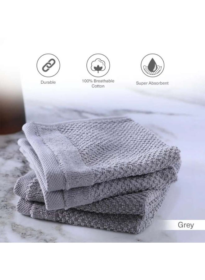 Pan Home Retreat 4pcs Fingertip Towel 30x30cm - Grey - Image 4