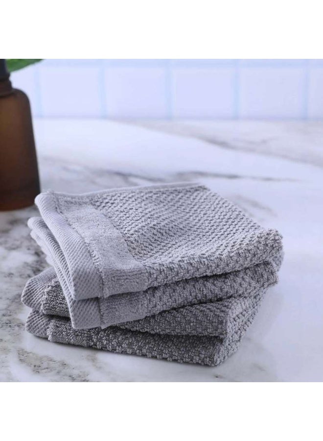 Pan Home Retreat 4pcs Fingertip Towel 30x30cm - Grey - Image 1