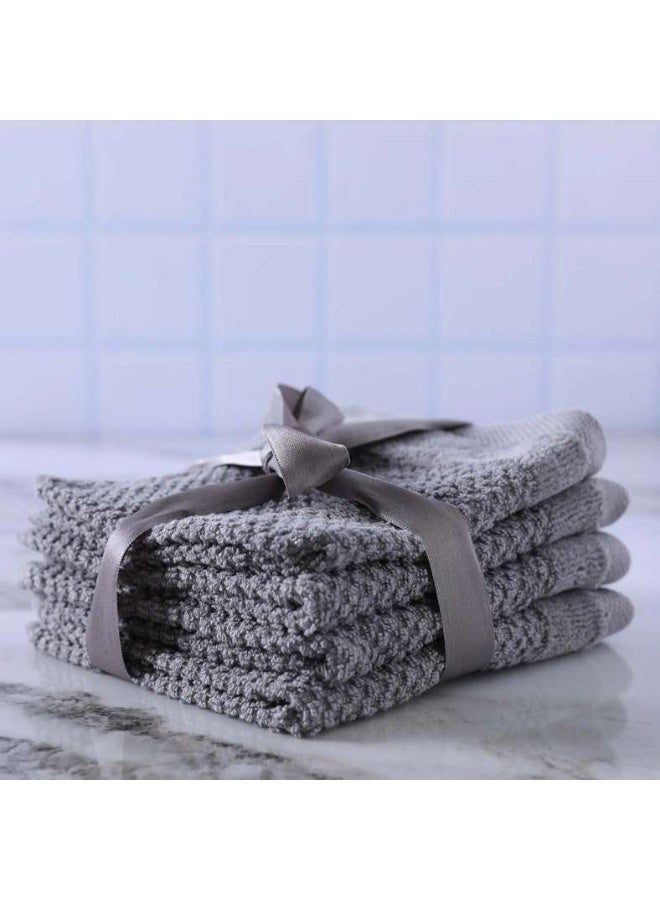Pan Home Retreat 4pcs Fingertip Towel 30x30cm - Grey - Image 3