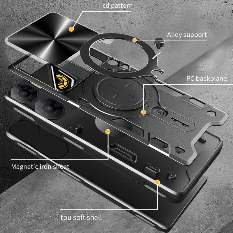 إيروريكس جراب هاتف ZTE nubia Neo 3 CD Texture Sliding Camshield Magnetic Holder (أزرق) - Image 3