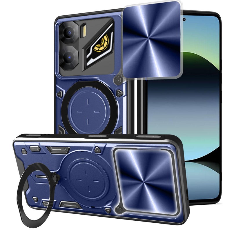 إيروريكس جراب هاتف ZTE nubia Neo 3 CD Texture Sliding Camshield Magnetic Holder (أزرق) - Image 1