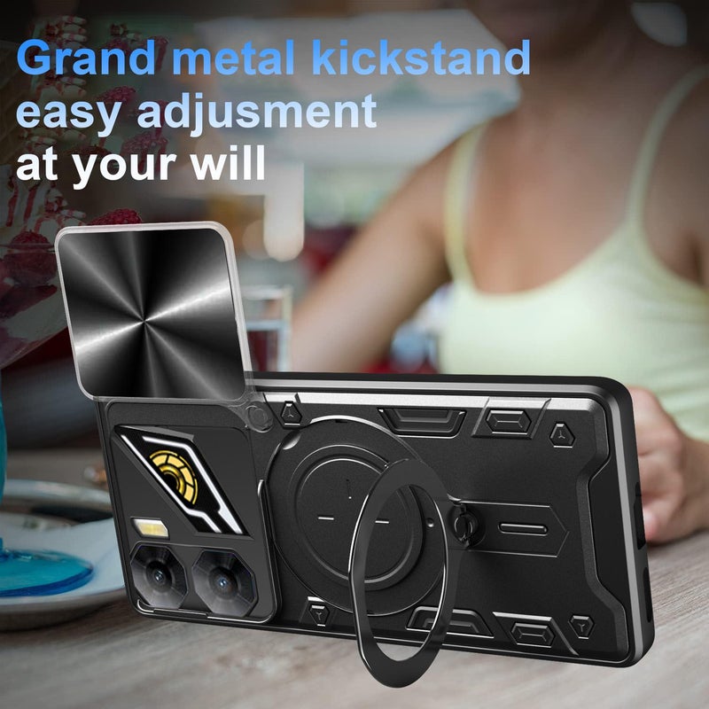 إيروريكس جراب هاتف ZTE nubia Neo 3 CD Texture Sliding Camshield Magnetic Holder (أزرق) - Image 4