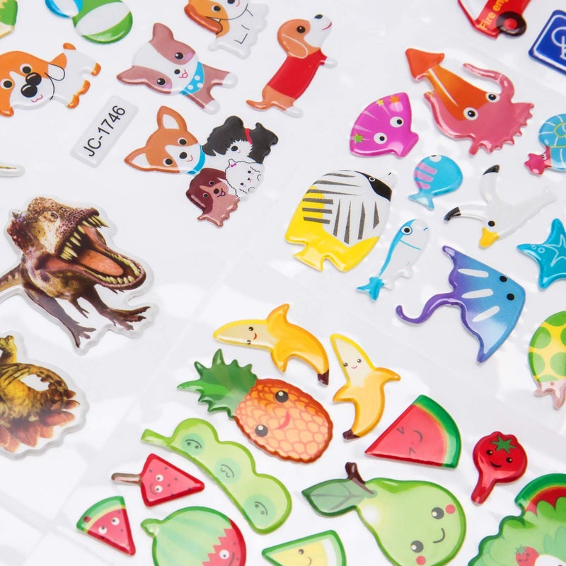 SAVITA 3D Stickers for Kids & Toddlers 500+ Puffy Stickers Variety Pack for Scrapbooking Bullet Journal Including Animal, Numbers, Fruits, Fish, Dinosaurs, Cars and Moreâ€¦ - Image 5