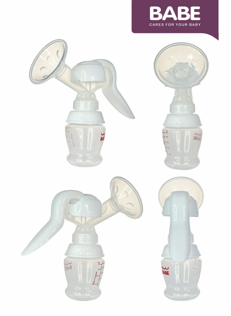 بابي BABE - مجموعة مضخة الثدي اليدوية والرضاعة مع قمع ناعم الغلق، خالية من مادة BPA - Image 3