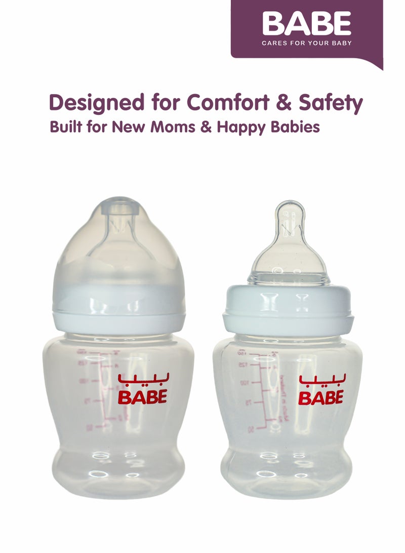 بابي BABE - مجموعة مضخة الثدي اليدوية والرضاعة مع قمع ناعم الغلق، خالية من مادة BPA - Image 5