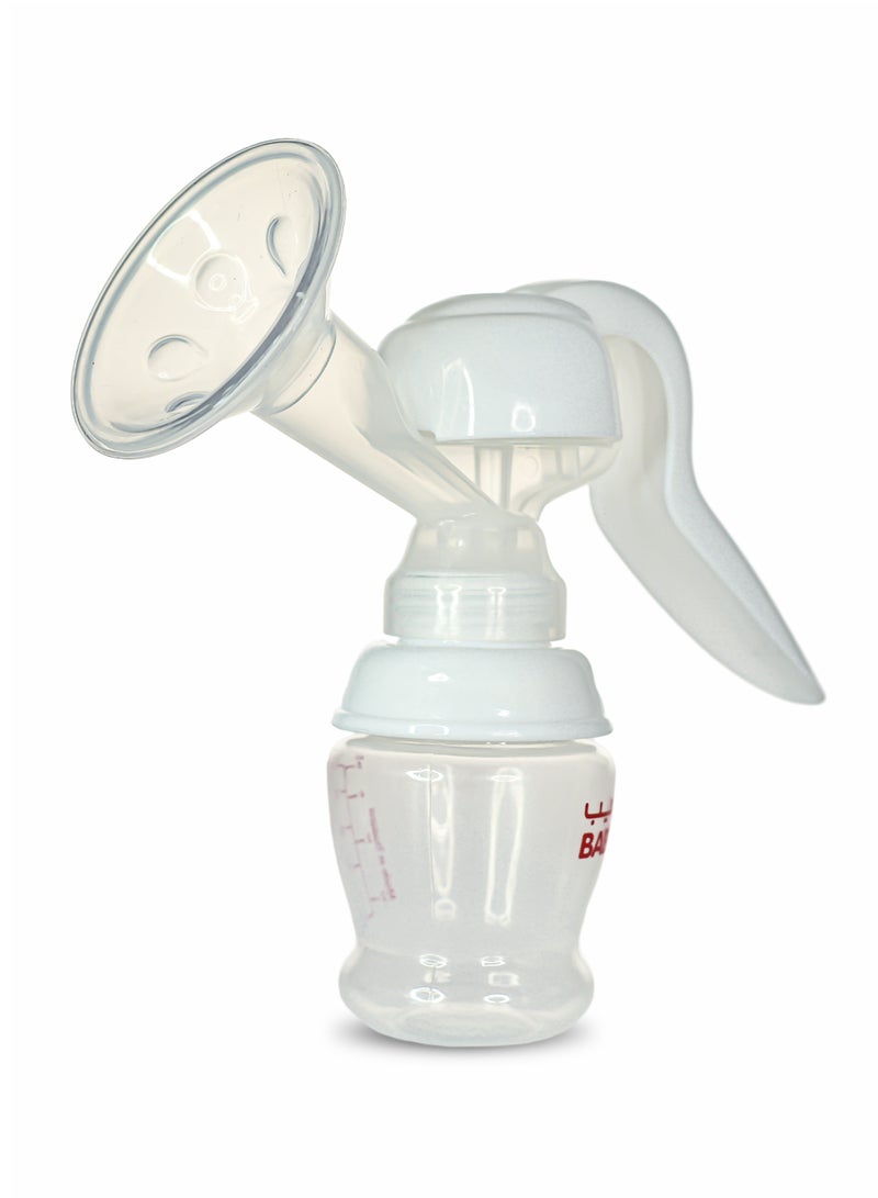 بابي BABE - مجموعة مضخة الثدي اليدوية والرضاعة مع قمع ناعم الغلق، خالية من مادة BPA - Image 1