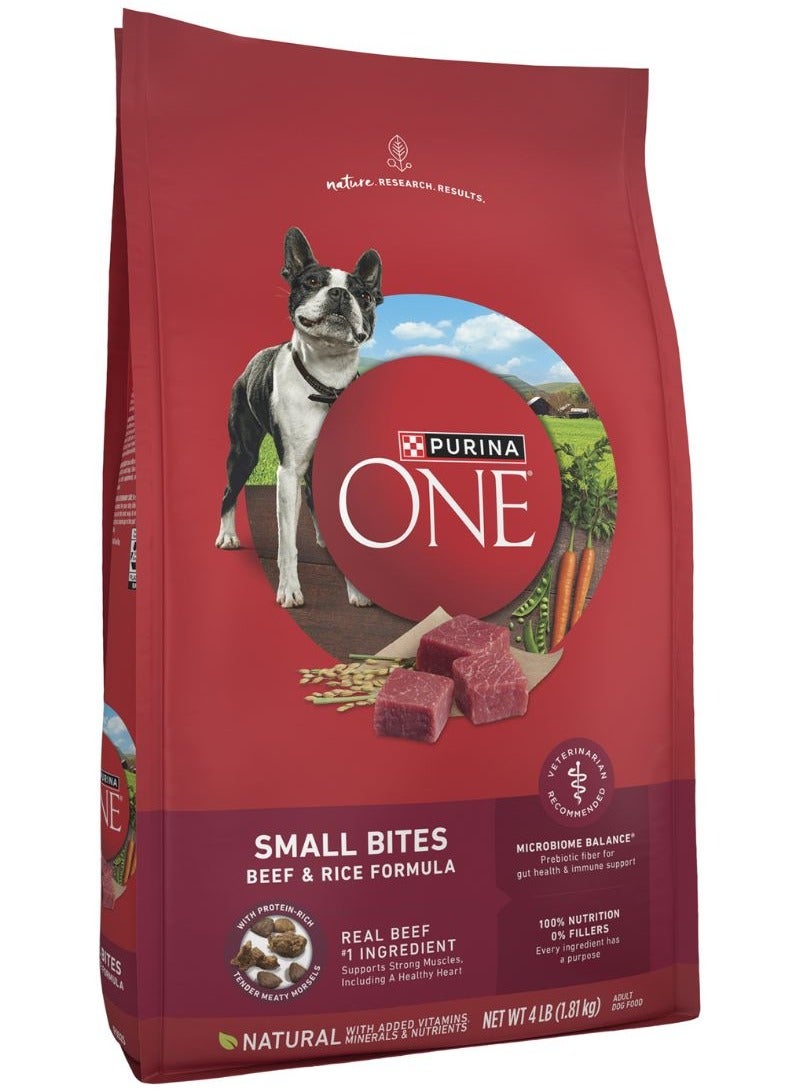 Purina ONE Small Bites Beef & Rice Formula Dry Dog Food 1.81kg - Image 4