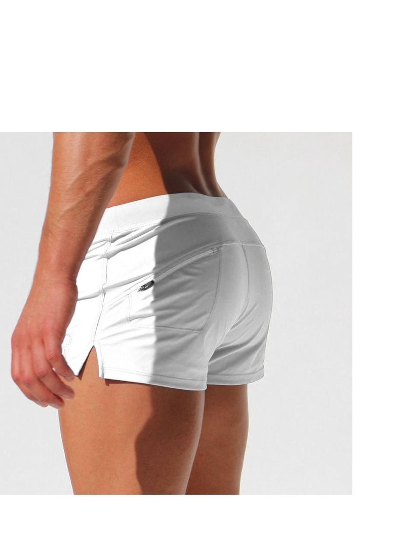 Loquat Men's Boxer Swim Shorts Stylish Back Pocket Design Beach Breathable Beach Shorts Swimwear - Image 2