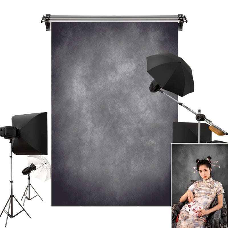 Kate 5x7ft Gray Texture Backdrop Gray Purple Abstract Portrait Headshot Backgrounds for Photoshoot, Photo Video Studio Prop - Image 1