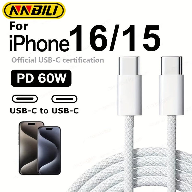 Original PD 60W Fast Charging USB C To C Cable 0.5m 1.63ft Green Fast Charging Compatible For iPhone 15 16 17 Pro Max Samsung Xiaomi - Image 1