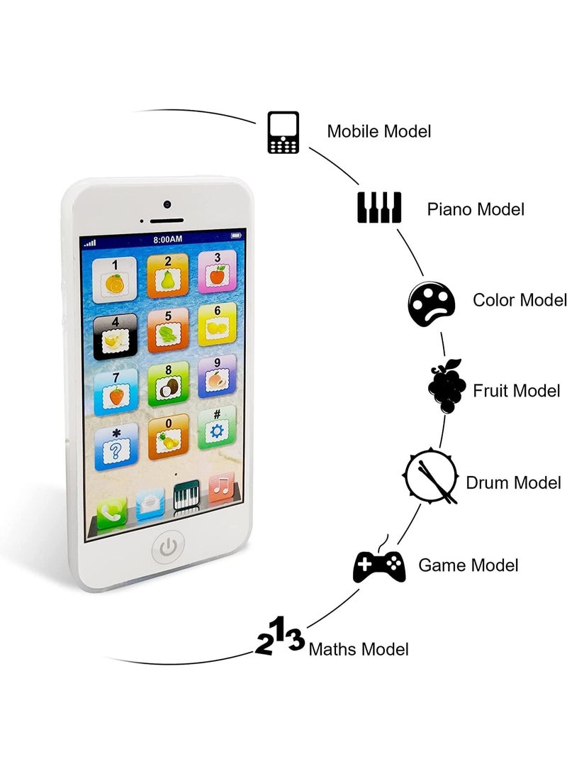 VELORDEC Toy Learning Play Cell Phone with 8 Functions and Dazzling Lights Interactive Toy for Toddler Baby Kids Boys Girls - Image 2
