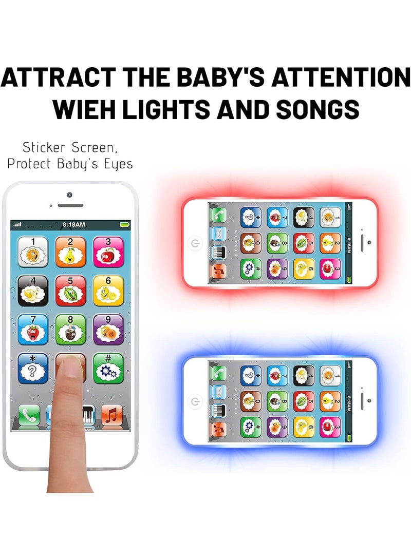 VELORDEC Toy Learning Play Cell Phone with 8 Functions and Dazzling Lights Interactive Toy for Toddler Baby Kids Boys Girls - Image 4