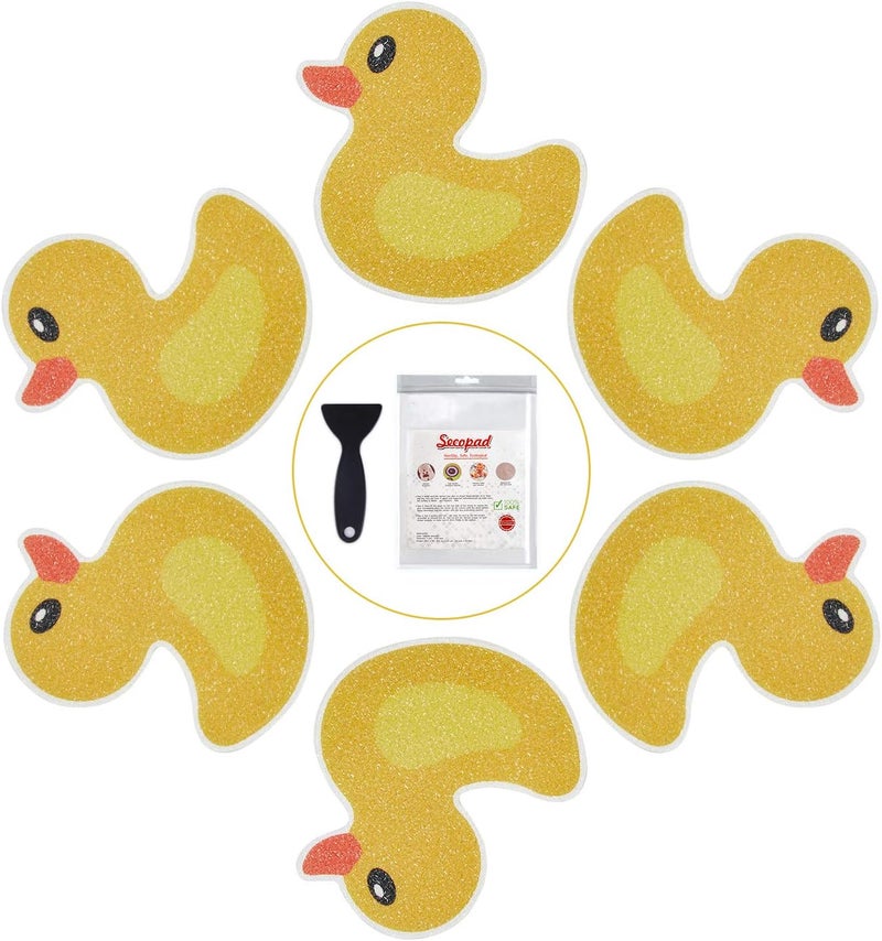 Secopad Original 20 PCS Non Slip Bathtub Stickers, Adhesive Kids Anti Slip Decal Treads for Shower and Bath Tub with Premium Scraper, Each About 4.5" x 3.5" - Image 1