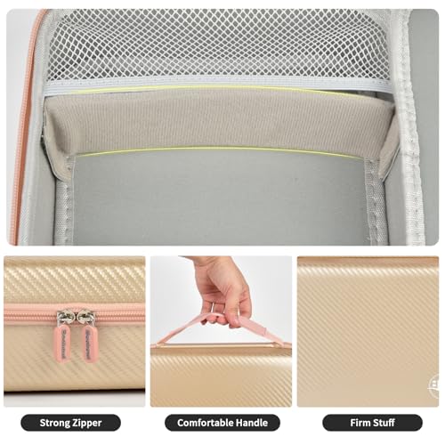 Boobowl Barber Accessories Bag for Clippers and Supplies, Mens Hair Trimmers Box, Portable Clipper Storage Holder for Hair Cutting, Guard Grooming Kit and Barbers Supplies (Bag Only)- Gold - Image 4
